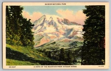 Postcard - Rainier National Park - Vista of the Mountain From Tatoosh Range
