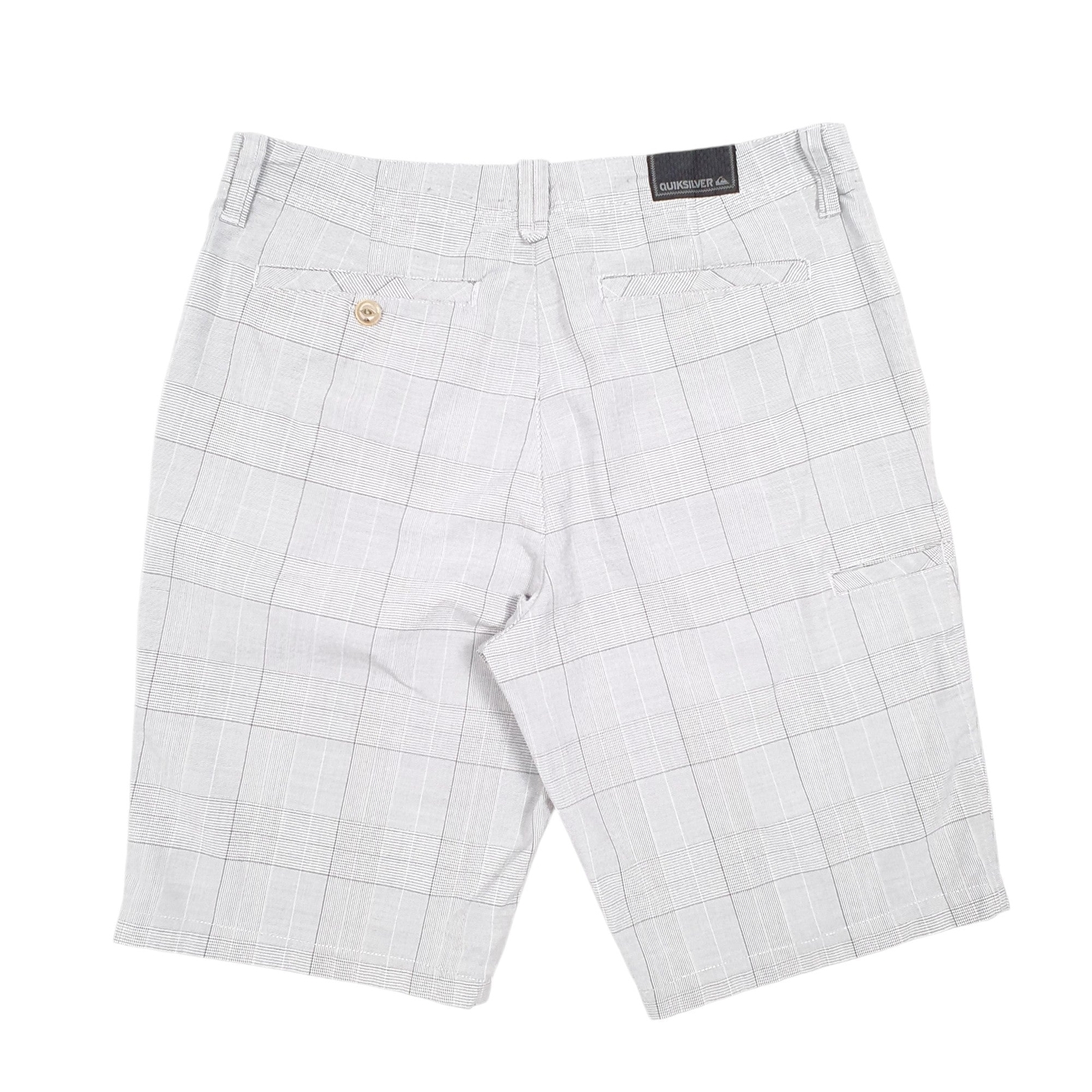 QUICKSILVER Houndstooth Check Surf Skate Grey Chino Cotton Shorts Mens W33 image 3