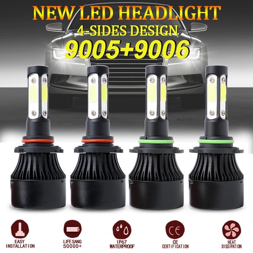 For Honda CRX 1988-1991 Combo 4x LED Headlight Bulbs High Low Beam 9005 9006 532458939828