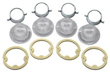 New 12-PC Clear Tail Light Lens Set w/Chrome Trim For 1964 Chevy Impala Bel Air