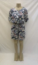 VTG 80s Capacity Knits Size Medium Short Sleeve Multi-Color Button Front Romper