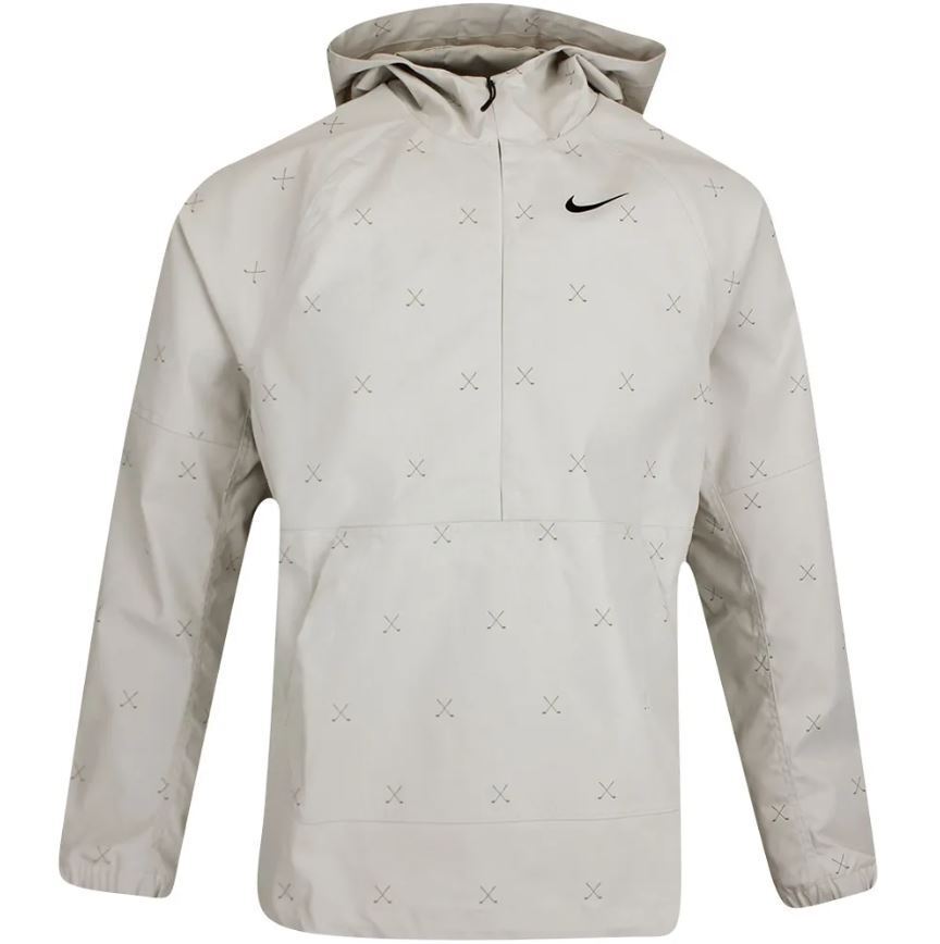 Nike Golf Jacket Large Crossed Clubs Repel Hoodie Light Bone Packable Anorak | eBay