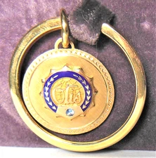 OTIS Elevator Co. 1/10 10K emblem employee service award key chain ring