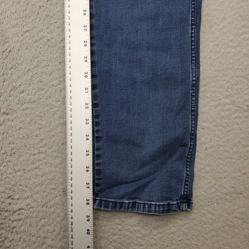 Perry Ellis Jeans Men's 34/30 Blue Denim Solid Mid Rise Dark Wash Straight Fit - Picture 3 of 7