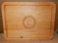 Personalized Premium Maple Cutting Board Chambers 16" x 12" x 3/4" USA 234G