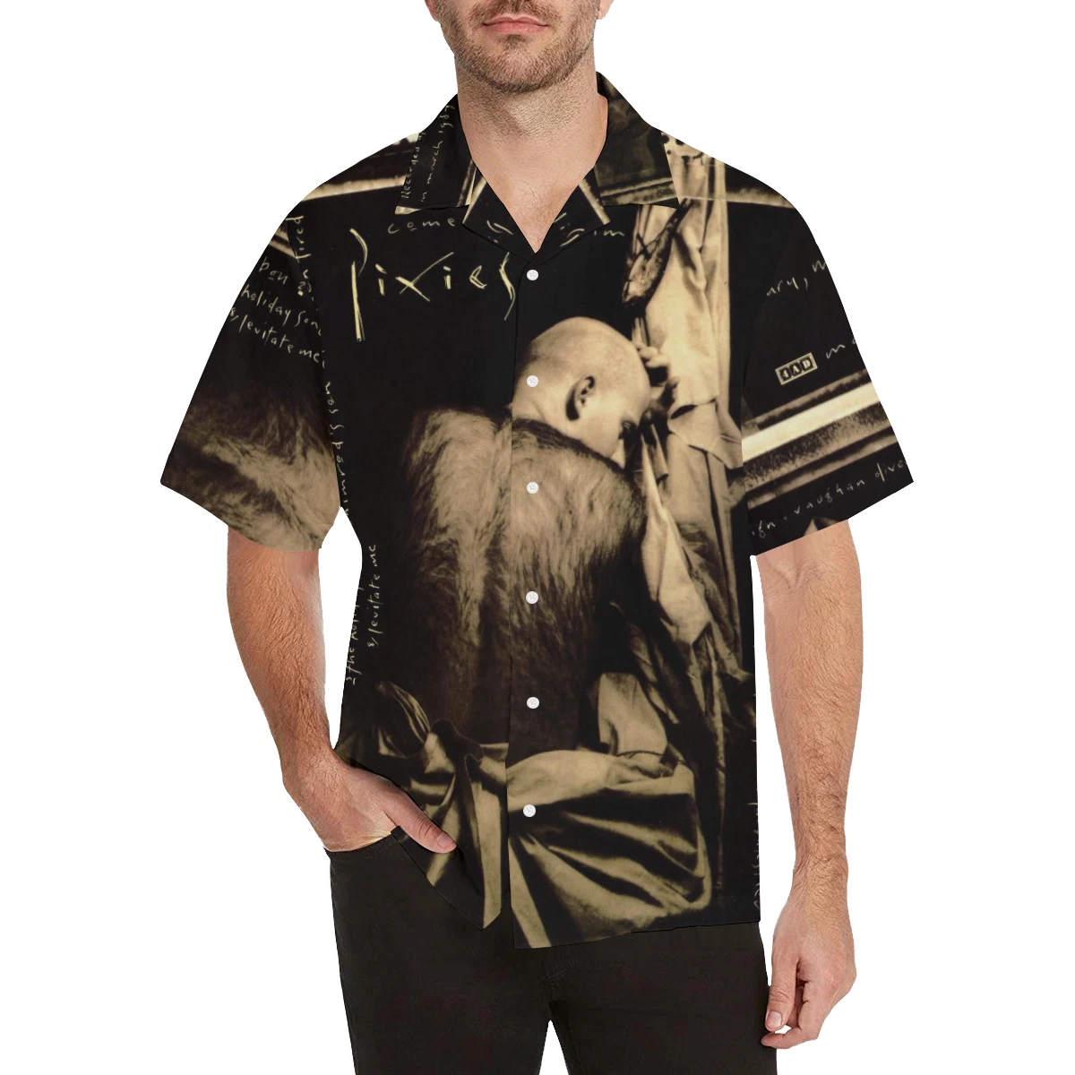 Come on PILGRIM Vintage V-Neck Button Down T-Shirt Boho Hippie Retro