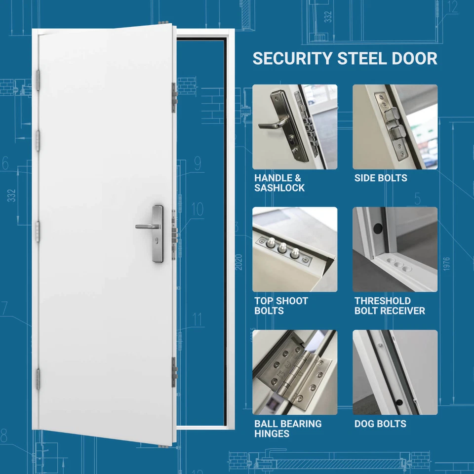 Steel Security Door with 19 Locking Points | Latham's Personnel Doors with Frame - Image 2 of 4