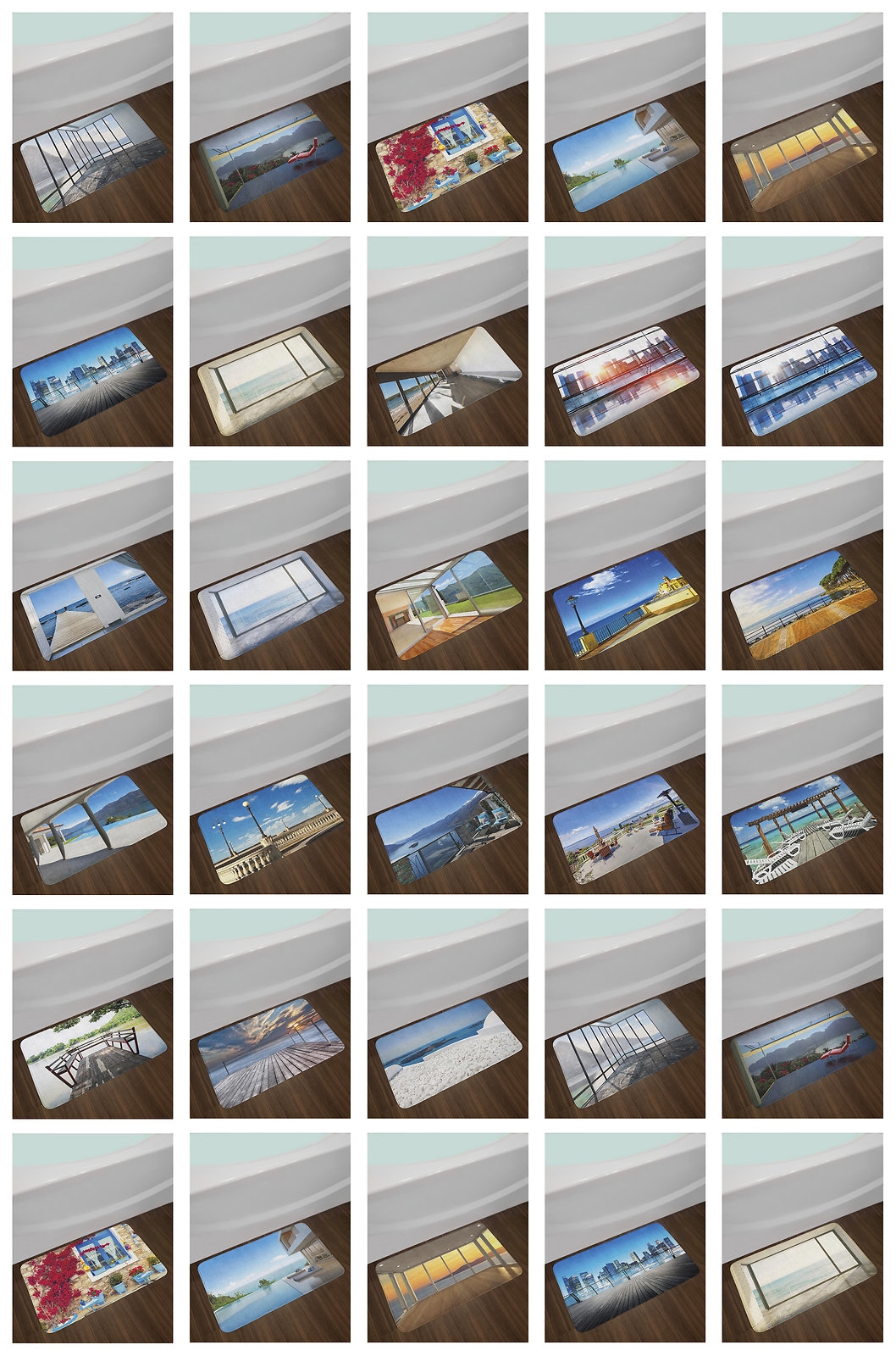 Natural Landscape Bath Mat Bathroom Decor Plush Non-Slip Mat 29.5