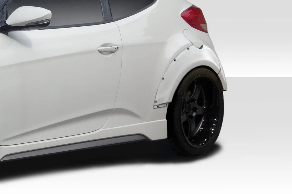 For 2012-2017 Veloster Turbo Duraflex Envision Rear Fender Flares - 4 Piece Foto 2 de 4