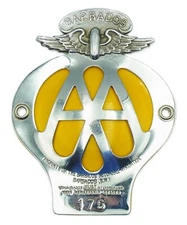 Vintage 1946-1967 Automobile Association of Barbados AAB Car Badge No.175