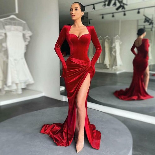Velvet Floor Length dress Long Sleeve 