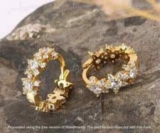 1.00Ct Round Cut Lab-Created Diamond Huggie Hoop Earrings 14k Yellow Gold Plate