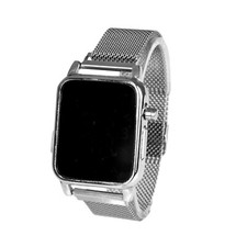 Silver Watch Men/women's Square Electronic Digital Wristwatch Boys Girls