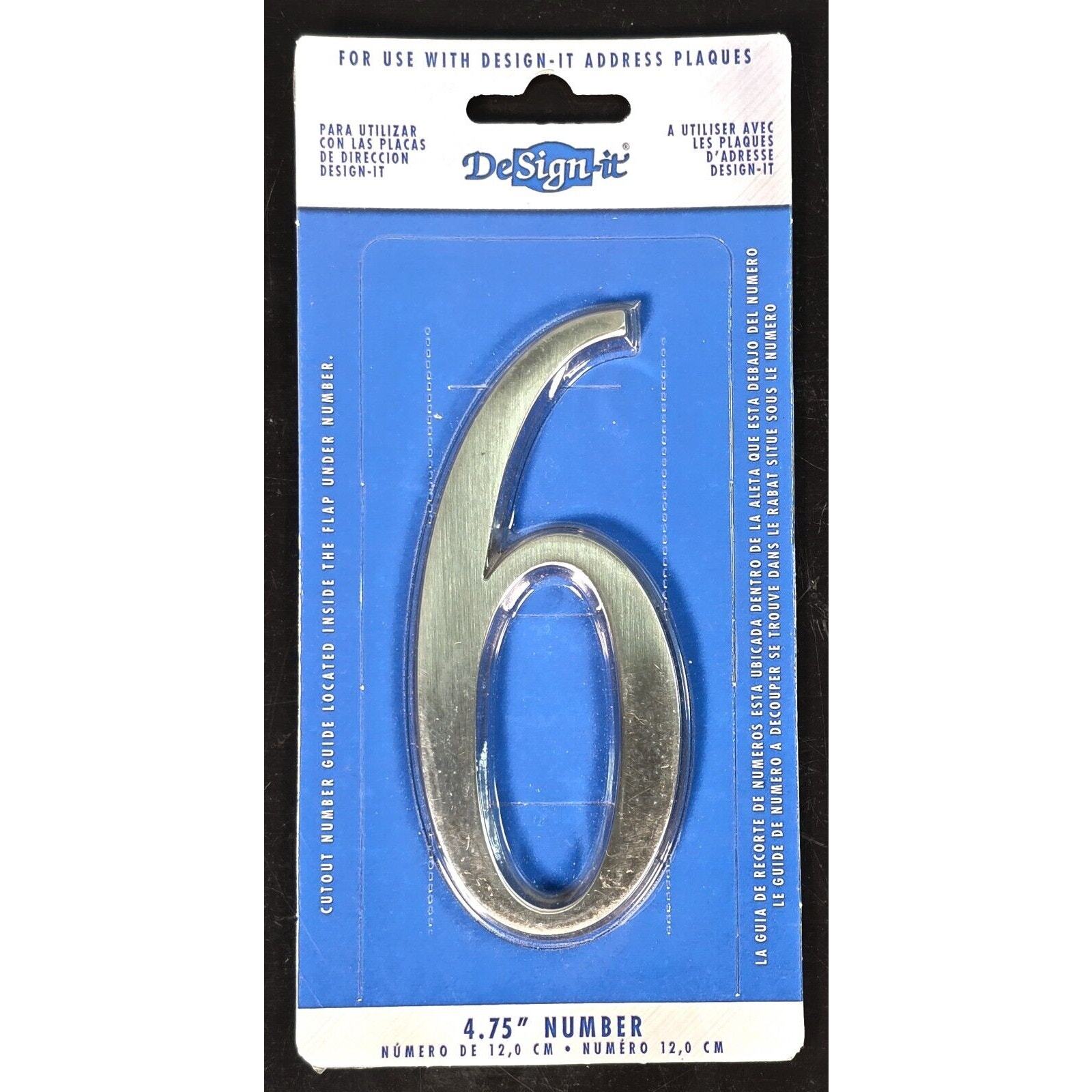 DeSign-it 4.75" #6 House Number For DeSign-it Address Plaque