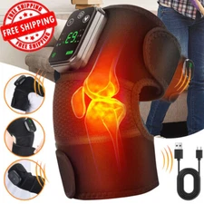 Cordless Electric Knee Massager Heat Physiotherapy Pain Relief Vibration Machine