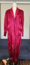 Vtg Oriental Chinese Burgundy Satin Dressing Gown/Lounge Robe Mens Sz 50 China