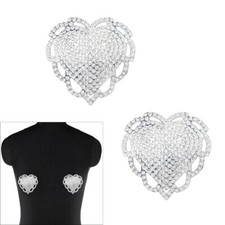 Pasties Nipple Stickers Heart Rhinestones Sticky Breast Nipple Cover Women
