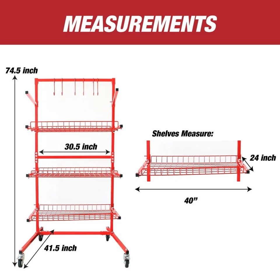 Carro de almacenamiento de gestión de piezas automotrices - Serie B - Estantes carro de taller Foto 3 de 4