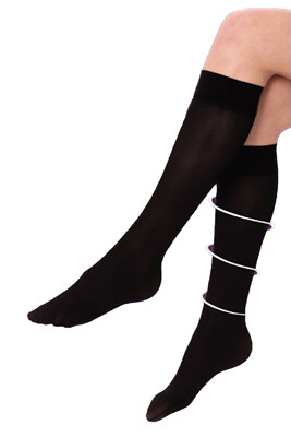 Kniehohe Kompressionssocken für Damen 15-20 mmHg Arbeit Reise Flugsocken