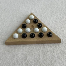 Tricky Triangle Game Toy Fun Brain Teaser Travel Wood Marble 2005 Strategy Skill
