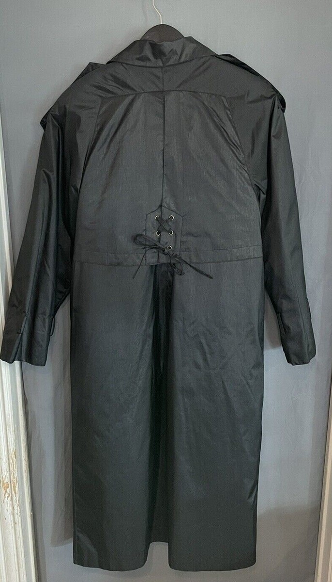 Vintage British Mist Womens 10 Black Trench Rain Coat Vintage British Mist Womens 10 Black Trench Rain Coat