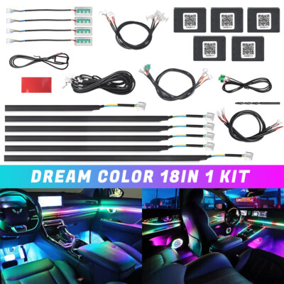 18 in1 Full LED Bead Symphony Dream Car Interior Ambient Lighting Wireless Kit