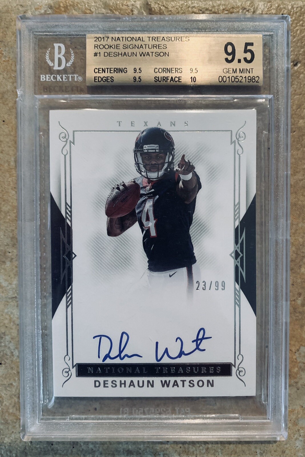 Deshaun Watson Panini National Treasures Rookie Gloves Signatures #DWS Base