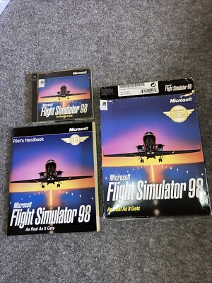 Microsoft Flight Simulator 98 Big Box PC Spiel Vintage Retro PC Windows 95 98 Fly