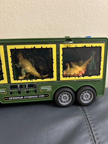 Dinosaur transport truck Carrier 3 vehicles lights sounds and friction EUC - Picture 7 of 24