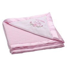 Little Me 2-Ply Baby Blanket with Thank Heaven for Little Girls Embroidery an...