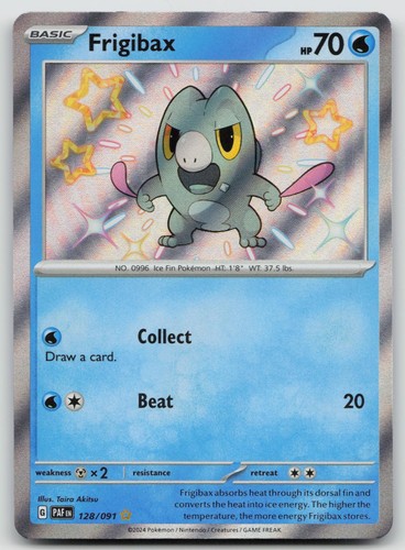 Frigibax 128/091 Shiny Rare Paldean Fates Pokemon Holo Near Mint