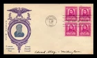 US COVER JAMES R LOWELL FAMOUS AMERICANS FDC SCOTT 866 BLOCK OF 4 SADWORTH
