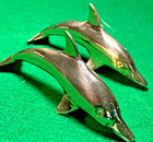 2 Brass Porpoise Dolphin Hollow Figurine Decorative Collectible Statue  5" Long — photo 10