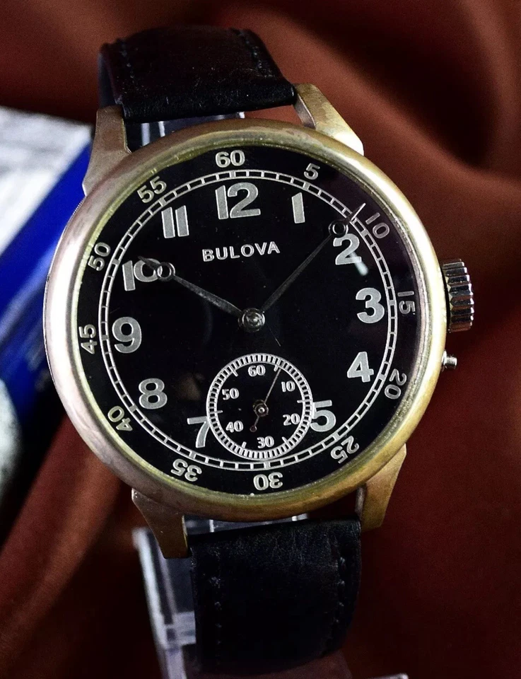 Vintage Relógio de Bolso Militar Masculino BULOVA Relógio de Pulso Colecionável Manutenção Segunda Guerra Mundial - Imagem 2 de 4