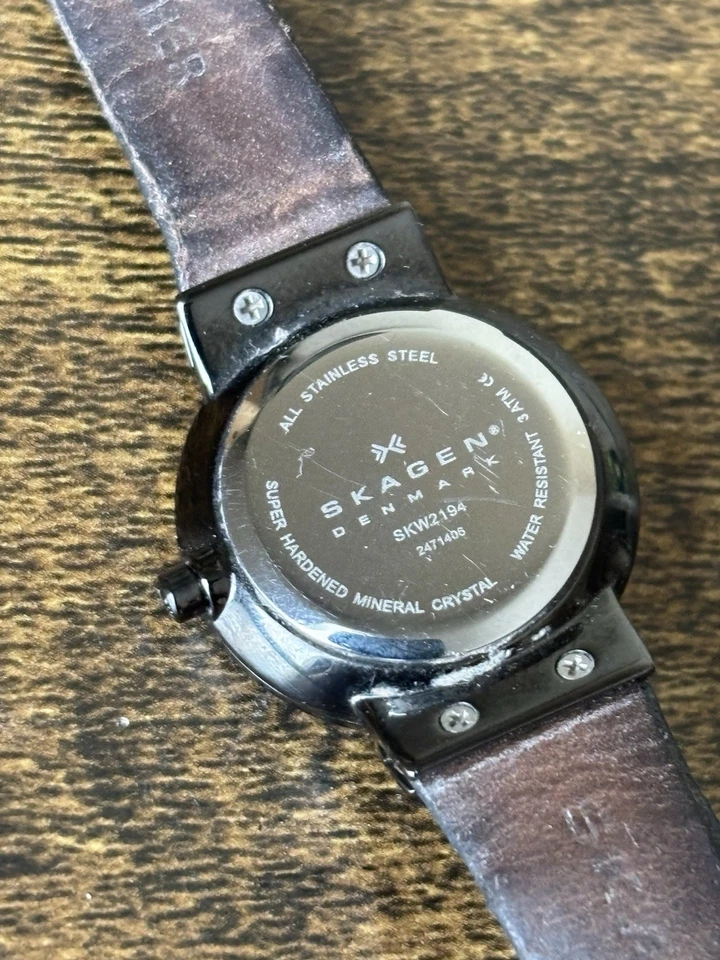 Reloj de cuarzo Skagen Ancher para mujer SKW2194 esfera gris de vestir cuero 26 mm 6 1/2" Foto 3 de 4