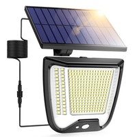 Solarleuchte LED AußEn Bewegungsmelder 800Lm 10W Schwarz ABS 288 Leds 6500K