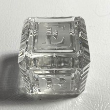 Waterford Crystal ABCDE Alphabet Baby Block Paperweight