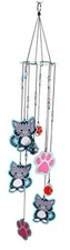  Cat Wind Chime - Outdoor Garden Décor - Decorative Chimes for Yard, Garden, 