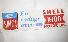 Autocollant Simca Aronde en rodage avec Shell X100