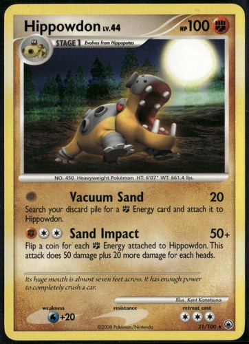 Hippowdon 21/100 Rare Majestic Dawn LP Pokemon Card