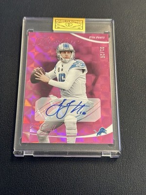 2023 Panini Prestige Jared Goff Pink Xtra Points Premium-Sig #103 PSA 9 Auto /25