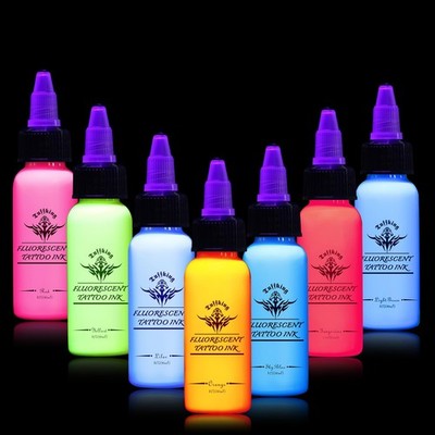 Tuffking Tattoo Ink Color Set  Fluorescent Tattoo Ink Pigment Kit 7 Colors Gl...