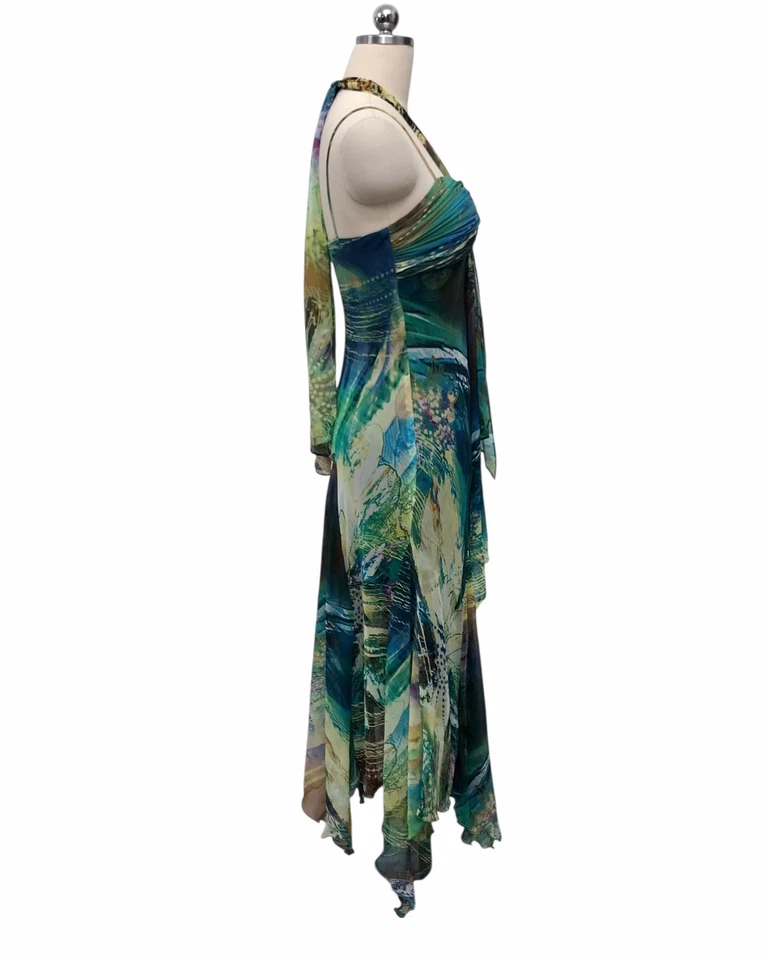 Vestido sin Mangas De Colección Años 90’s Y2K Fairycore Estrás’s Gasa Asimétrico Para Mujer’s Talla 6 Foto 4 de 4