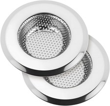 Kitchen Sink Drain Strainer, Premium Stainless Steel Rust-Proof Wide Rim Kitchen