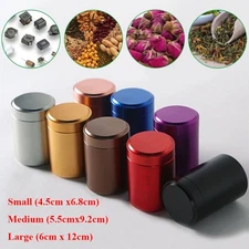 Airtight Smell Proof Metal Tea Can Portable Travel Tea Stash Jar Container Tool