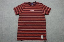 Adidas Shirt Mens Medium Red Striped Trefoil Graphic Tee Streetwear Crewneck