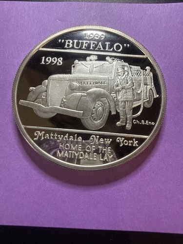 1998 2oz 1939 Buffalo Mattydale NY Fire Truck Joe’s Fire Truck Series 999 Silver