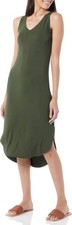 Amazon Essentials Women's Jersey Regular-Fit Sleeveless V-Neck Midi Dress (Previ