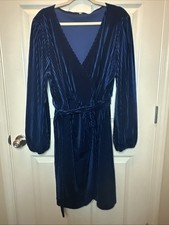 Shein Blue Ribbed 4x Velvet Dress fits like a 2x