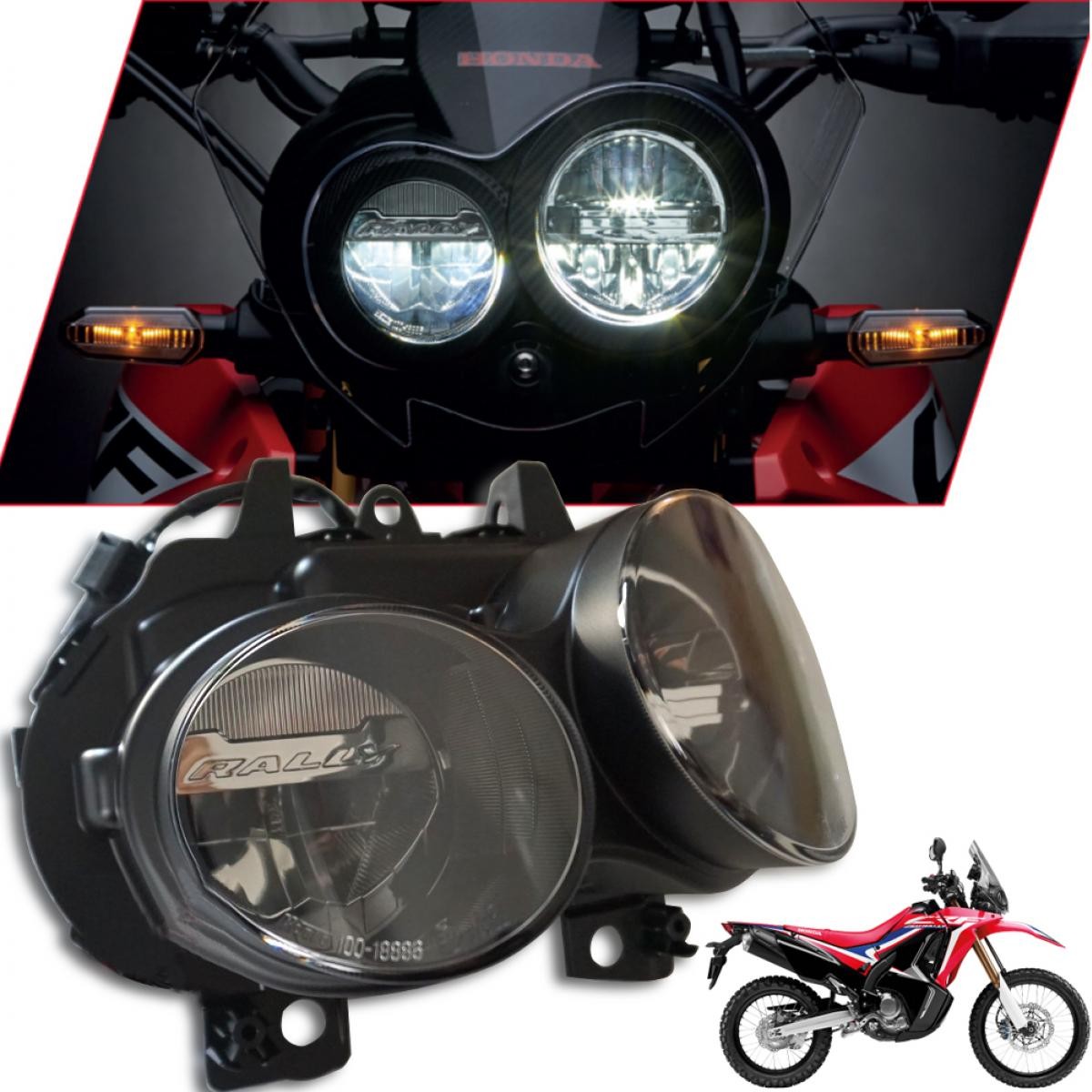 HEAD LAMP LIGHT FÜR 16+ HONDA NEW CRF RALLY 250 CROSS BIKE
